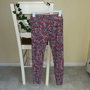 Blue and Pink Floral Leggings